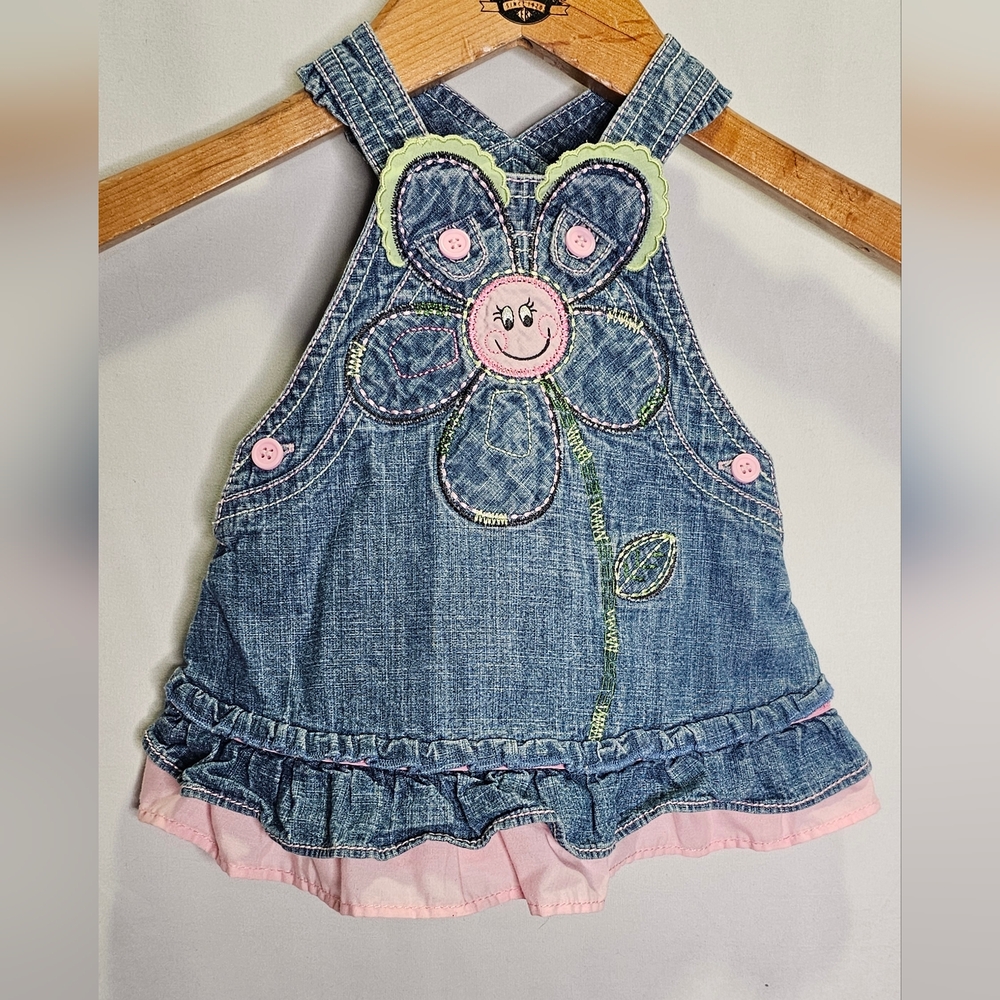 Vintage Pretty Garden Overall Dress Y2k